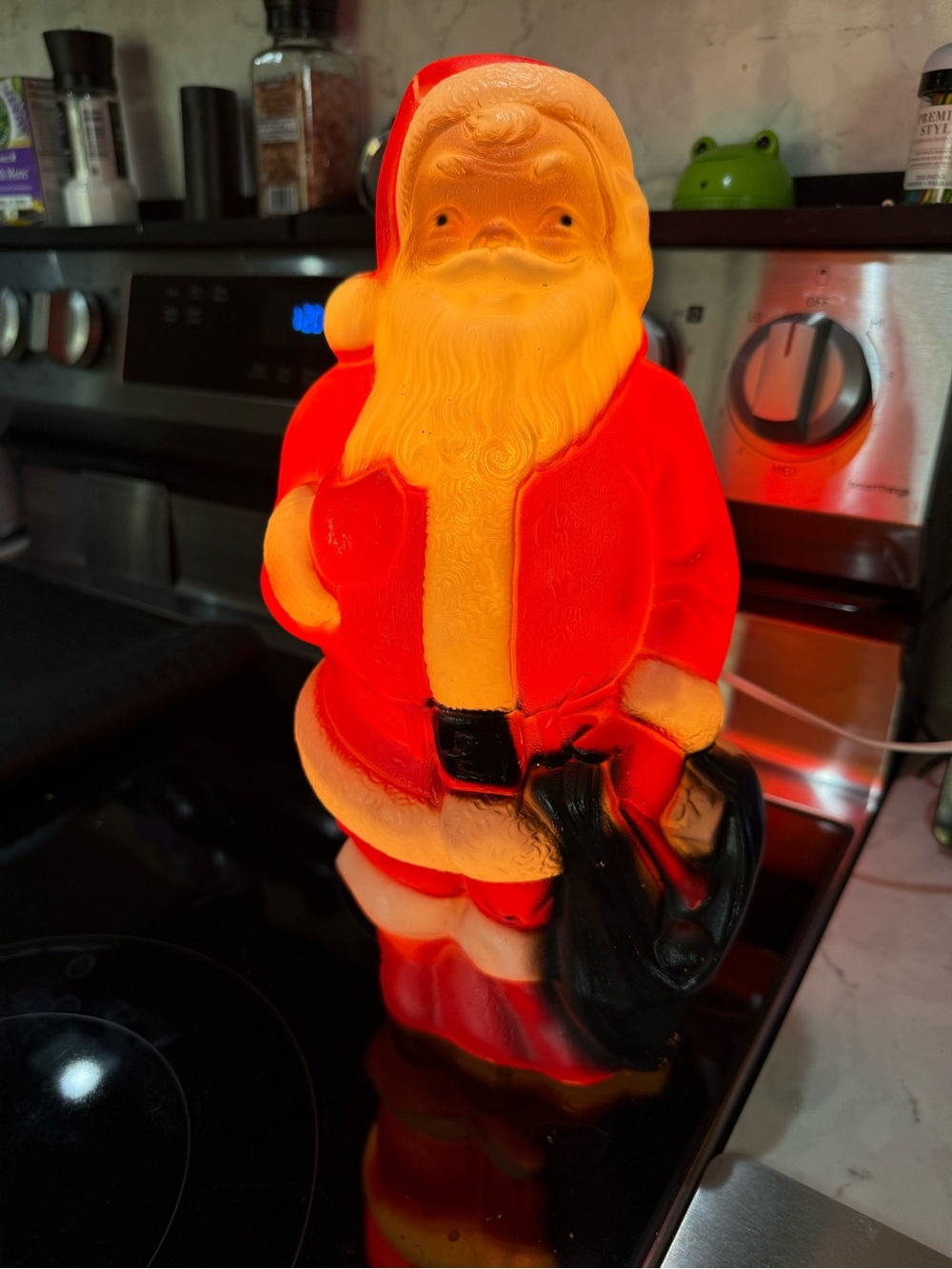 Vintage 1968 Empire Blow Mold Santa Claus Christmas Decoration Light Up 13" Work